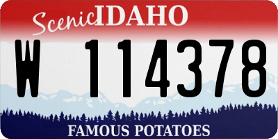 ID license plate W114378