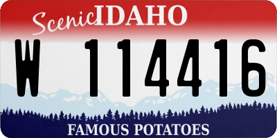 ID license plate W114416