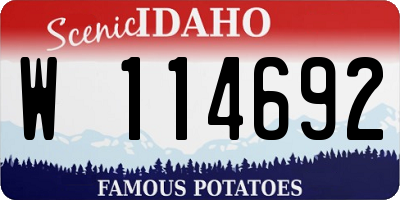 ID license plate W114692