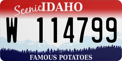 ID license plate W114799