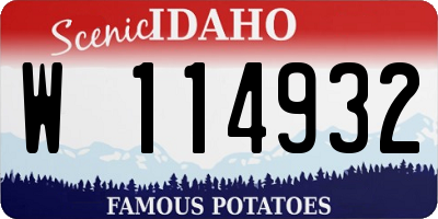 ID license plate W114932