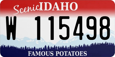 ID license plate W115498