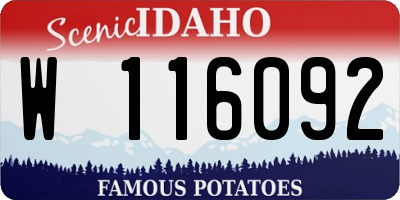 ID license plate W116092