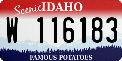 ID license plate W116183