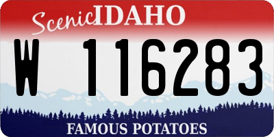 ID license plate W116283
