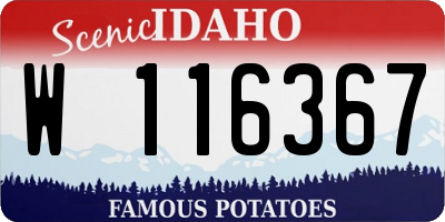ID license plate W116367
