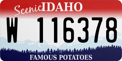 ID license plate W116378
