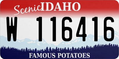 ID license plate W116416