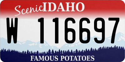 ID license plate W116697