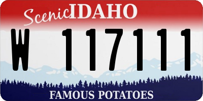 ID license plate W117111