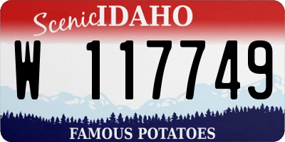 ID license plate W117749