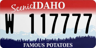 ID license plate W117777