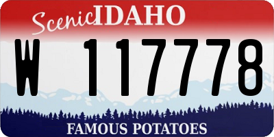 ID license plate W117778