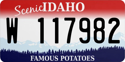 ID license plate W117982