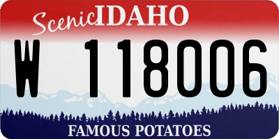 ID license plate W118006