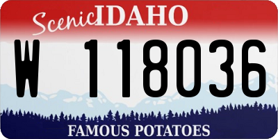 ID license plate W118036