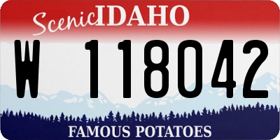 ID license plate W118042