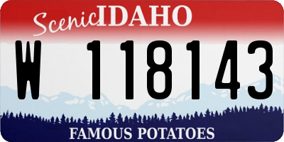 ID license plate W118143