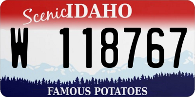 ID license plate W118767