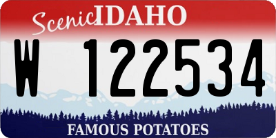 ID license plate W122534