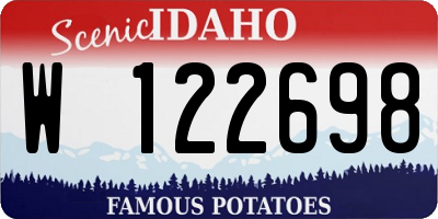 ID license plate W122698