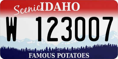 ID license plate W123007