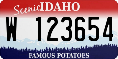 ID license plate W123654