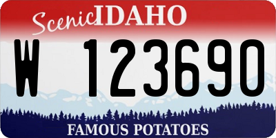 ID license plate W123690
