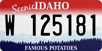 ID license plate W125181