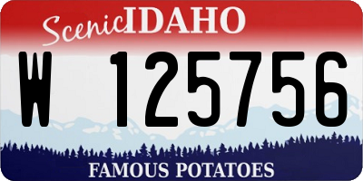 ID license plate W125756