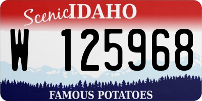 ID license plate W125968