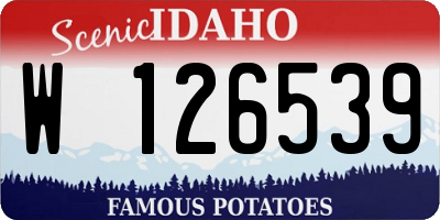 ID license plate W126539