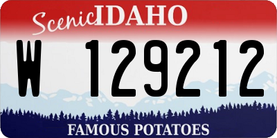 ID license plate W129212