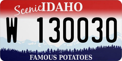 ID license plate W130030