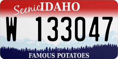 ID license plate W133047
