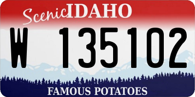 ID license plate W135102
