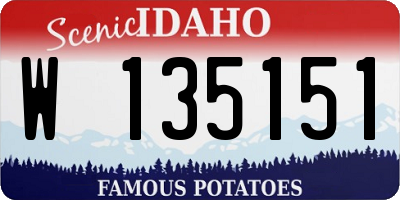 ID license plate W135151