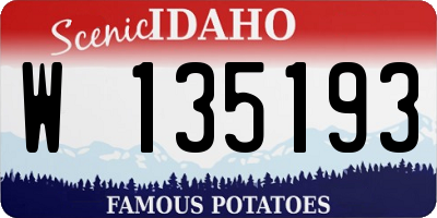 ID license plate W135193