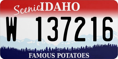 ID license plate W137216