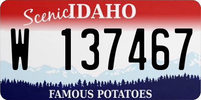 ID license plate W137467