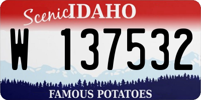ID license plate W137532