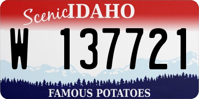ID license plate W137721