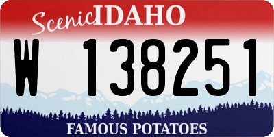 ID license plate W138251