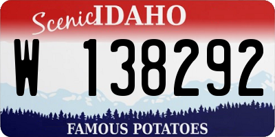 ID license plate W138292