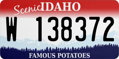 ID license plate W138372
