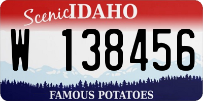 ID license plate W138456