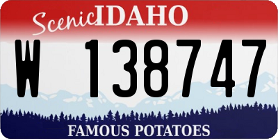 ID license plate W138747