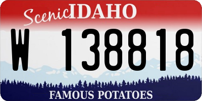 ID license plate W138818