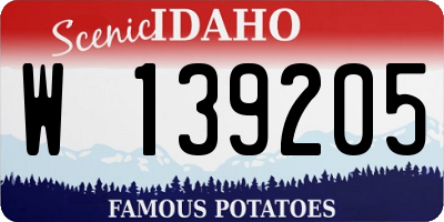 ID license plate W139205