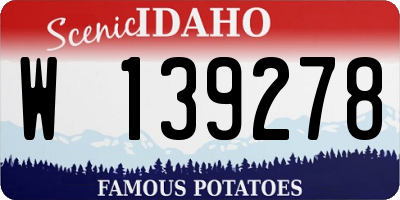 ID license plate W139278